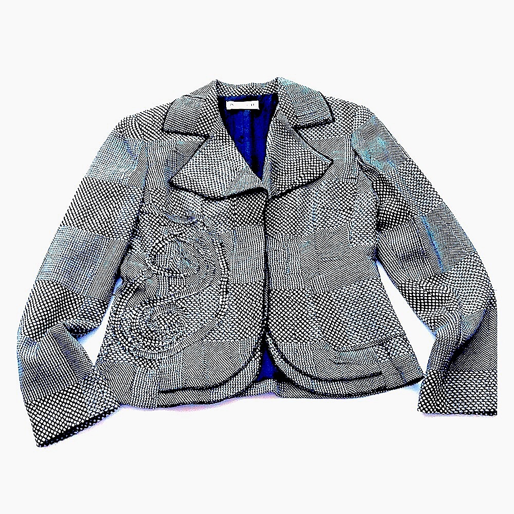 Zucchero tweed jacket.  Great fitting feminine details jacket.  Great front - Picture 3 of 4